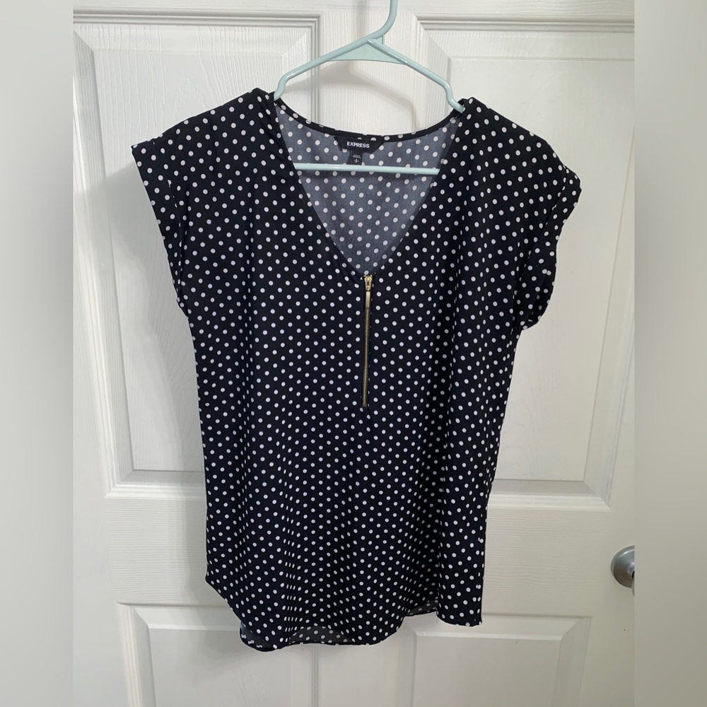 Express Polka Dot Zipper Shirt